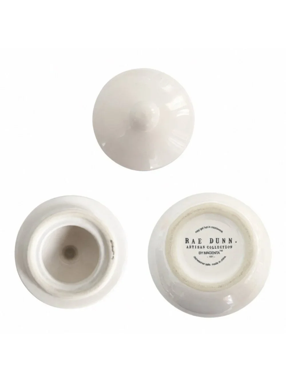 Rae Dunn SCOOP Canister Jar w/Lid White Ceramic Artisan Collection by Magenta